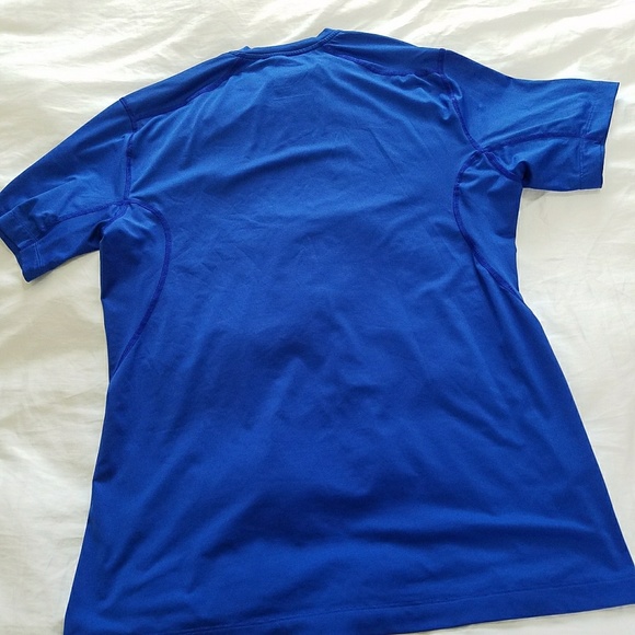 Nike Pro Combat Large Fitted Shirt Dri-Fit Blue - Picture 2 of 8